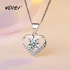 925 Sterling zilveren hanger ketting vrouw mode-sieraden hoge kwaliteit kristal zirkoon hart-vormige lengte 45cm