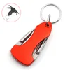 4 In 1 Multi-function Family Outdoor Gadget Knife Screwdriver Bottle Opener Convenient and Practical Backpack with Light Key Chain Pendant EDC Tool HW505