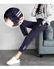 Pantaloni invernali Moda donna coreana Solid Lace Up Sport da donna Peluche ispessita in pile ultra fine caldo 210607
