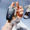 Luxur Crystal French Bulldog Keychain Lanyard Rhinestone Leather Strap Dog Keychains Women Bag Charms Men Car Key Ring Jewelry 213613791