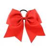 20 Stück 20,3 cm große, solide Cheerleading-Bandschleifen, Grosgrain-Cheer-Bogen, Krawatte mit elastischem Band/Mädchen-Gummi-Haarband, wunderschön