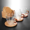 6 sztuk / zestaw drewna Coaster Drink Coffee Cup Mata Łatwy do czyszczenia Podkładki Okrągłe Podkładki do herbaty Pad Uchwyt Stołowy Akcesoria kuchenne 210817