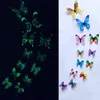 Wandaufkleber, 12 Stück, leuchtender Schmetterling, Design, Aufkleber, Kunst, Raum, hochwertige magnetische Heimdekoration, Innenbereich, Haushalt