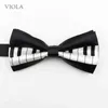 Piano Printed Butterfly Polyester Smooth Bowtie Women Men Music Party Performance Performance Tuxedo Bob Tie