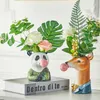 BAO GUANG TA Harz Tierkopf Vase Blumentopf Kaugummi Raumdekoration Simulation Zebra Panda Hirsch Kreative Handwerk Dekor 210623