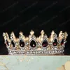 Femmes Full Cercle Tiara Clear Strass Strass Couronnes Couronne Mariée Costume Costume Art Art Charme Mode Bijoux