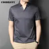 COODRONY Brand High Quality Summer Cool Pure Color Casual Short Sleeve 100% Pure Cotton Polo-Shirt Men Slim Fit Clothing C5198S 210707