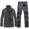 Tracksuits 2021 Men's Men Militärkläder Taktiska uniformer Summer snabba torra skjortor Lastbyxor Armé Combat Suit Work Hunt Set-e