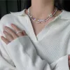 Boho Baroque Perle Lettre Colliers pour Femmes Chaîne De Mariage Perlé Clavicule Chaîne Courte Ras Du Cou Esthétique Y2k Bijoux