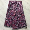 Çok renkli 5 yards / lot Fransız net dantel kumaş maç güzel renkli sequins dekore edilmiş Afrika örgü malzeme PLJ1001