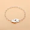 Moonmory 100% autentico argento sterling 925 catena europea manette Menottes bracciale a polsino per gioielli da donna