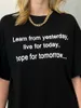 Learn Live Hope Slogan Brief gedruckt Sommermode lässig lustig Tumblr Ulzzang T-Shirt für Frauen coole Grunge Punk Style Tops 210518