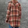 Kurtki damskie zagęszcza koszulę w kratę vintage ponadgabaraty flanel chłopak płaszcz Kobiety pełny rękaw na guziki Koreański top