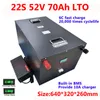 3 pièces LTO 52V 70Ah batterie au Lithium Titanate avec fonction Bluetooth pour système solaire de moto 48v 52v RV EV + chargeur 10A