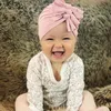 Caps & Hats Solid Cotton Blend Baby Turban Stretchy Hat Infant Bows Head Wrap Beanie Girls Headwear Accessories Born Po Props