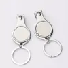 Sublimation Blank Keychain Favor Stainless Steel Foldable Nail Scissors Multi DIY Logo Mini Tool Keyring