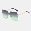 Women Oversized Square Frame Fashion Metal UV Protection Sunglasses