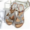 Sandals 1pair Women Rhinestone Decor Casual Fashion Wedge Platform Flowers Open Toe Party Beach Vacation Summer Shopping Dating