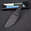 Specail Off Survival Cuchillo recto 8Cr13Mov Satin Drop Point Blade Nylon Plus Mango de fibra de vidrio Cuchillas fijas con Kydex