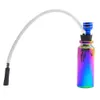 2022 new Mini Style Rainbow Hookah Shisha Smokings Glass Water Pipe 120MM Aluminum Metal Tobacco Oil Rig Wax For Smoking Bongs