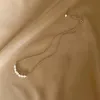 Colares pendentes de aço de aço de titânio eletroplicar o colar de pérolas de água doce de água de moda de moda de moda clavícula de gonagem