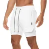 Shorts de course 2 en 1 Men039s séchage rapide Gym entraînement Fitness Sport pantalons courts Jogging entraînement pantalons de survêtement été plage natation 5701316