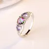 Hart Diamond Ring Vrouwen Kleurrijke Gemstone Engagement Trouwringen Mode-sieraden Gift Will En Sandy