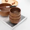 High Capacity Wooden Rice Bowl Round Shape Eco-friendly Seasoning Bowls Children Wood Tableware Kitchen Restaurant Supplies BH5123 WLY