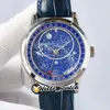 2 Style Super Complex 6102P-001 Miyota 8215 Orologio automatico da uomo Cielo stellato Galaxy Quadrante blu 6102 6104 Cassa in acciaio Cinturino in pelle Wa258h