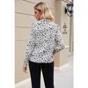 casual leopard print blouse tops women autumn winter office ladies blouse shirts long sleeve white tops 210415