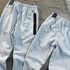 Cu4496 calças de lã tecnológica novas calças masculinas de malha lateral laminada cônica casual treinamento bottoms espaço corrida joggers243u