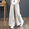 Frauen Baumwolle Leinen Hosen Hohe Taille Harem Lose Weiche Elastische Taille Weiß Sommer Blau Casual Hosen Für Weibliche 210915