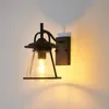 Rustik järn Vattentät LED Utomhusbelysning Lampa Retro Industriell trädgård Ljus Balkong Korridor Stair Store Wall Lights