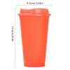 Portable Plastic Color Changing tumbler Temperature Discoloration Coffee Beverage Milk Drink Ware Recycle Sport Cup