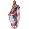 Chiffon Long Beach Cover up Women Dresses Robe de Plage Vestidos Playa Bikini cover Pareos Mujer Beachwear #Q866 210420