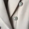 Yüksek Kaliteli Moda Tasarımcısı Ceket kadın Metal Aslan Düğmeler Kruvaze Blazer Dış Ceket Boyutu S-XXL 210930