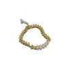 Charm Bracelets VSnow French Vintage Freshwater Pearl Beaded For Women Textured Gold Color Metallic Olive Leaf Jewelry3770774