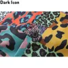 Dark Icon Leopard Patchwork Herrenhemd Langarm Streetwear Hip Hop Shirts Loose Man 210721