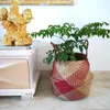 Handmade Seagrass Storage Baskets Foldable Woven Pot Belly Basket Garden Flower Planting Hanging 1 Pcs Planters & Pots