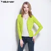 cardigans tröja kvinnor Autumn Spring Candy Color Cotton Long Sleeve Casual Sticked Cardigan Pull Femme Hiver 210412