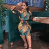 Casual Dresses ANJAMANOR Retro Abstract Printed Sexy Long Sleeve Bodycon Party Dress Fall Winter 2021 Ladies Midi Elegent D70-48