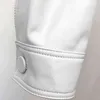 女性のためのネラザルの春の短いライトホワイトレザージャケット女性のためのピーターパン襟の長袖カジュアルレザージャケット211112