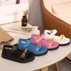 2021 Women Metal chain Sandals Summer Fashion ladies Flat Beach Slippers Top designer luxurys woman slides shoes 9 color box size 35-42-46