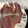Uniforme de béisbol de manga larga con letras, chaqueta de alta calidad para hombres y mujeres, abrigo de estrella, chaquetas de gran tamaño, bordado informal, top de moda 211109