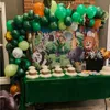 109st Jungle Animal Balloon Set Birthday Party Decorations Kids Tiger Zoo Animal Theme Folo Ballonger Jungle Party Leverans Dekor 210626