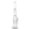 Grote Glazen Bong Waterpijpen 7mm Dikke donkergroene vier perc r pijp honingraat en vogelkooi diffuser waterleidingen 20 inch 18.8mm kom