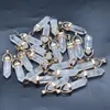 Natural Stone charms Rose Quartz Amethyst opal bullet shape charms point Chakra pendants for jewelry necklace earrings making