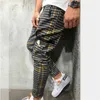 autumn and winter running pants Men Fashion Slim Pants Comfortable Stretch Striped Plaid Pants for gym jogging trousers T200326