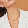 Pendant Necklaces Trendy Multilayered Butterfly Pearl Necklace For Women Fashion Sun Star Gold Choker NecklacesTrend Jewelry Gift