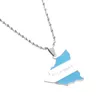Emalj Nicaragua Map Flag Pendant Halsband Silverguldfärgsmycken Nicaraguan Jewellery